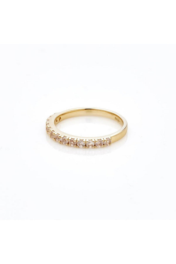 Eternity Rose Quartz Ring - 2 Colours Rings Gold / M (US7),Gold / L (US8) silk & STEEL