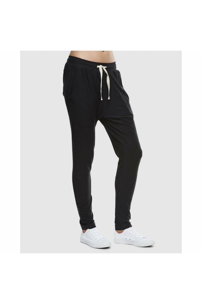 Slub Lounge Pant - Black Pants 0/XS,1/S,2/M,3/L,4/XL Cloth & Co
