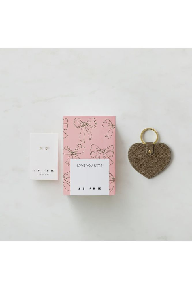 Sophie Love you Lots Gift Box with XO earrings and heart keyring