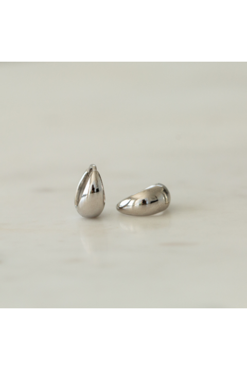 Drop Huggies 10mm Earrings Silver S O P H IE