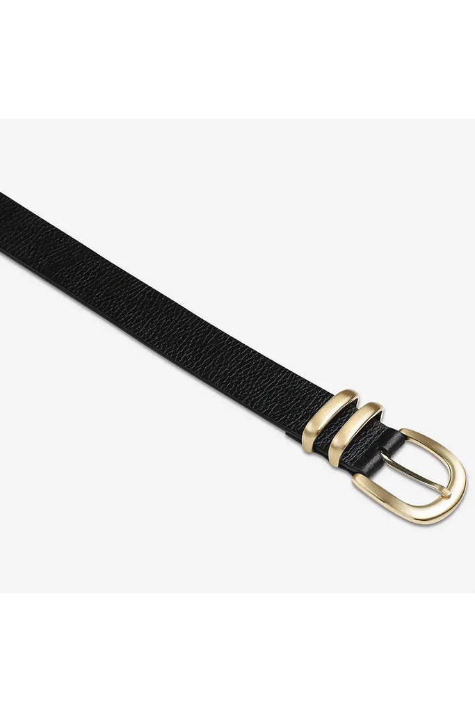 Let It Be Belt | Black + Gold Womens Belts Small/Medium,Medium/Large Status Anxiety