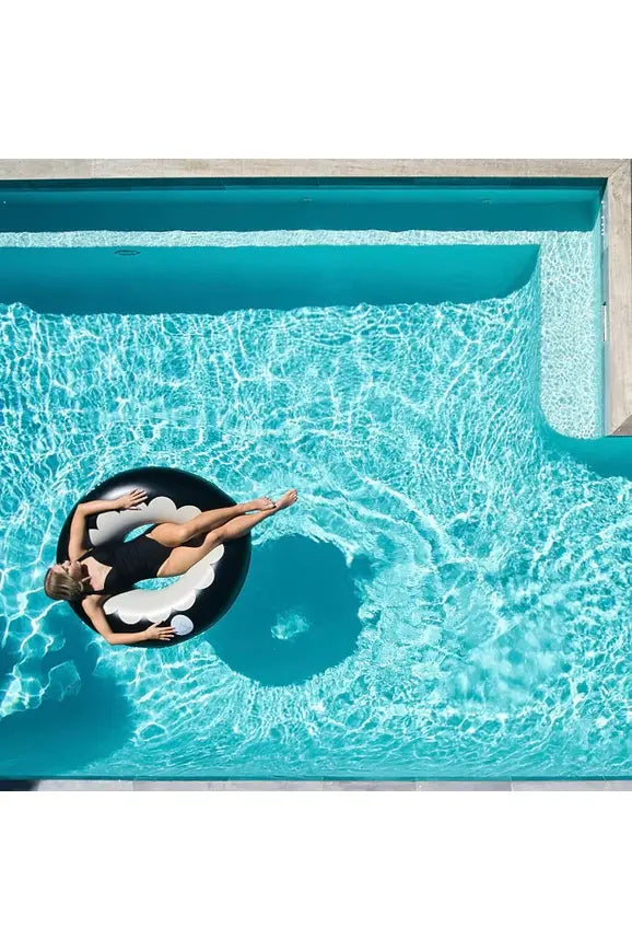 Scallop Black Oversized Pool Ring Inflatable Pools + Pool Rings + Floats & Sunday