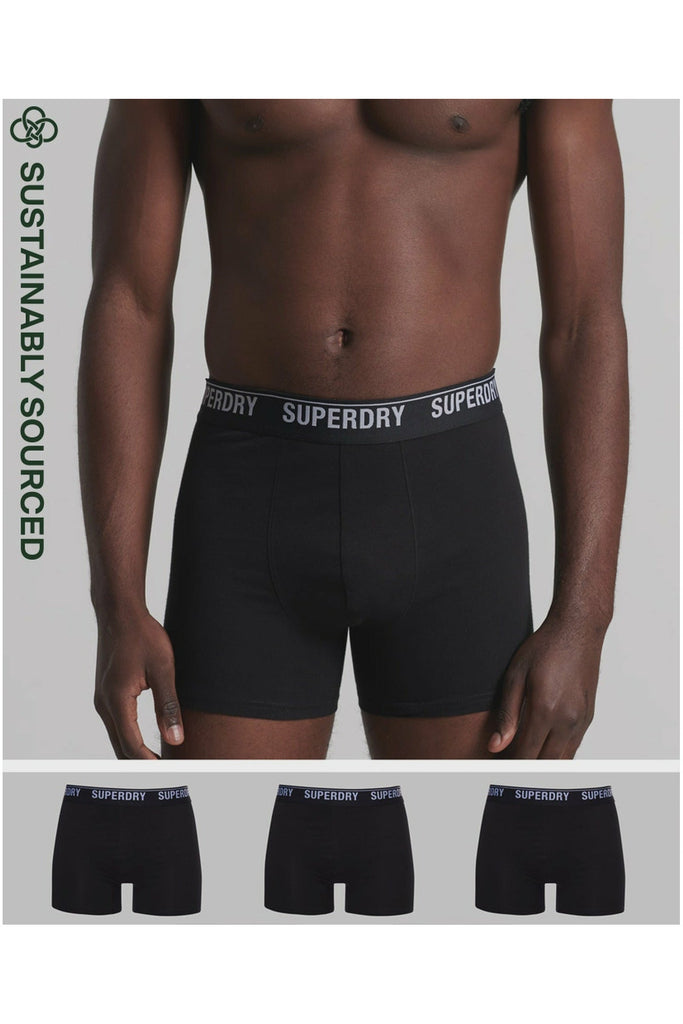 Superdry Boxer Multi Triple Pack - Black/Black Optic