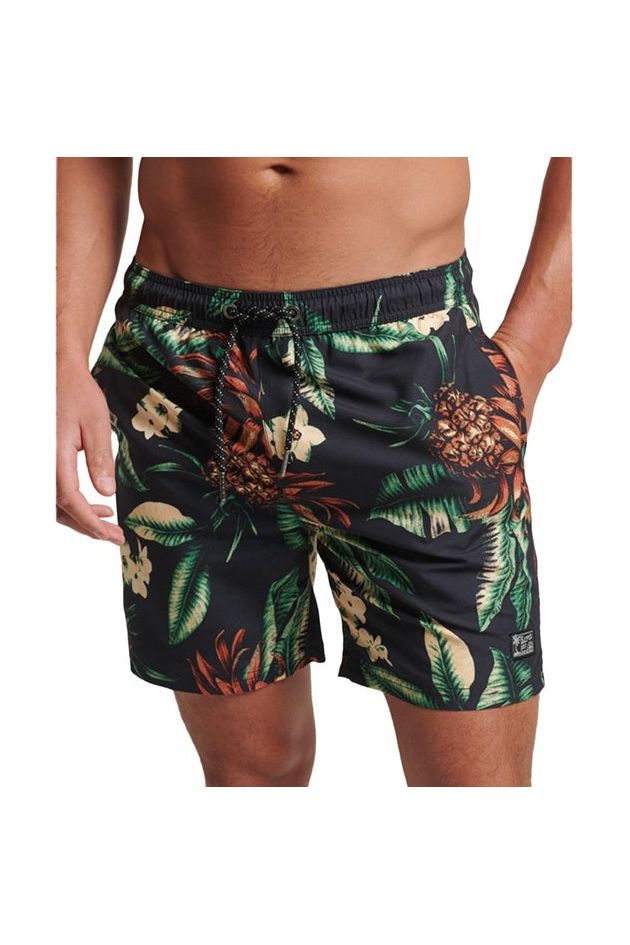 Vintage Hawaiian Swim Shorts | Black Pineapples Mens Shorts L,XL,2XL SuperDry