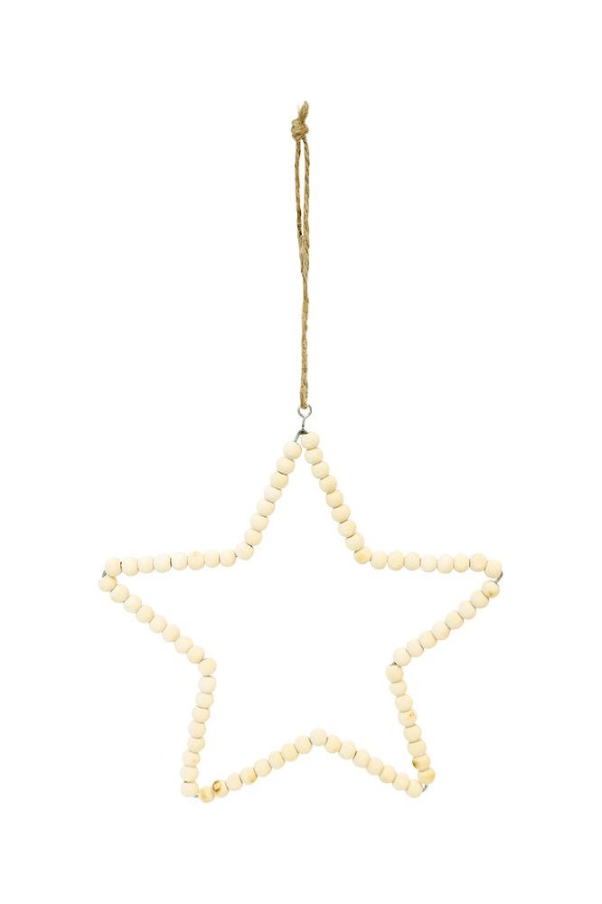 Hanging Beaded Wooden Star Large Christmas Decorations Flower Systems