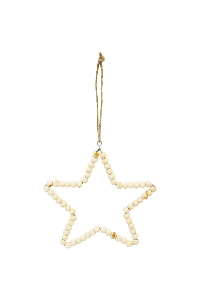 Hanging Beaded Wooden Star Small Christmas Decorations Flower Systems