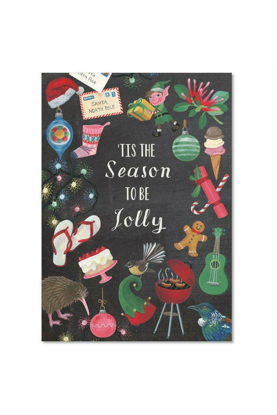 Christmas Greeting Card | Tis The Season To Be Jolly Christmas Greeting Cards Wolfkamp & Stone