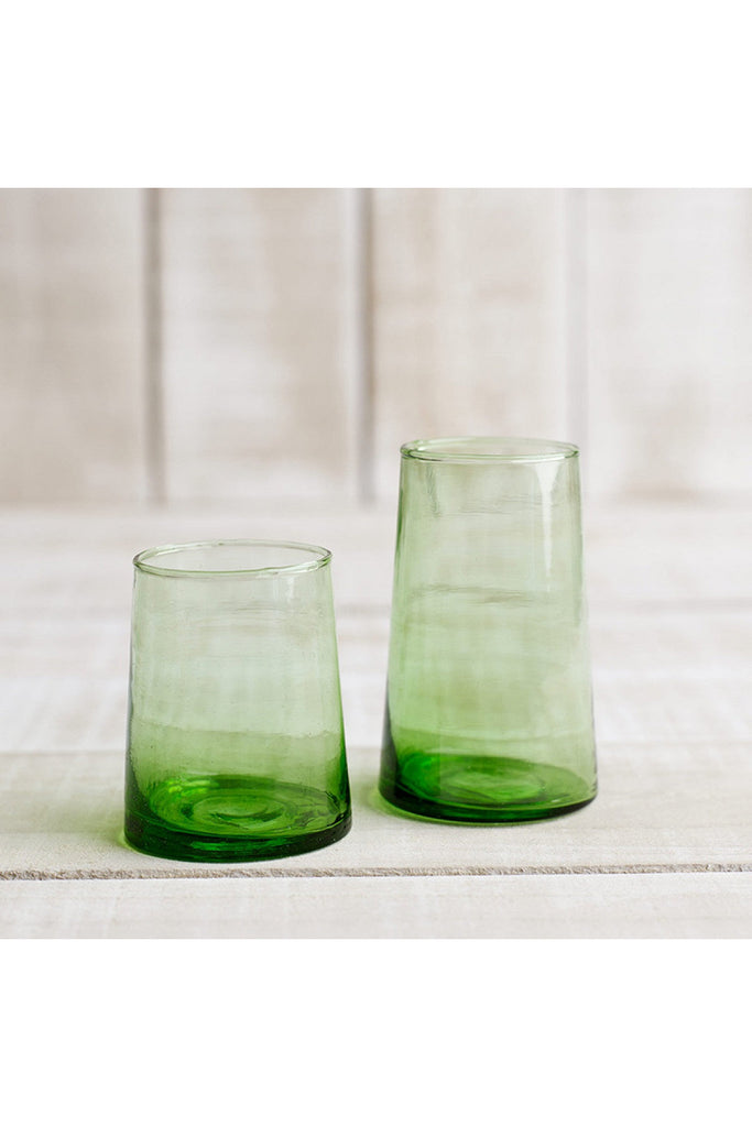 Tapered 12cm Glass - Green Stemless Glasses Beldi