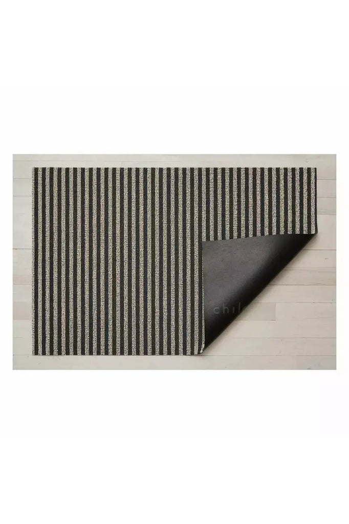 Breton Stripe Shag Mat - Gravel - 3 Sizes Indoor | Outdoor Mats Utility Mat Chilewich