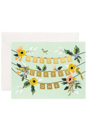 Greeting Card | Welcome Garland New Baby Greeting Card Rifle Paper
