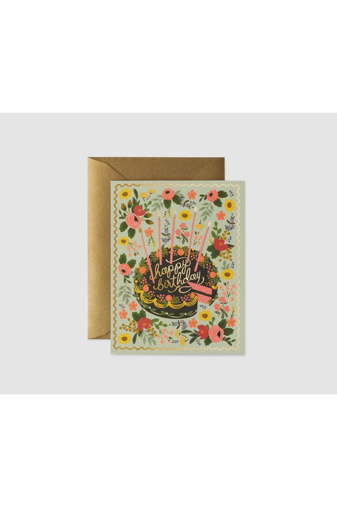 Greeting Card | Floral Birthday Cake Birthday Greeting Card Rifle Paper