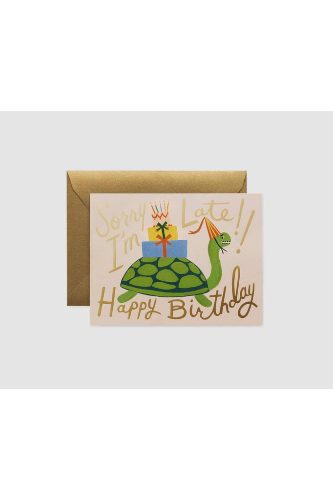 Greeting Card | Turtle Belated Birthday Birthday Greeting Card Rifle Paper