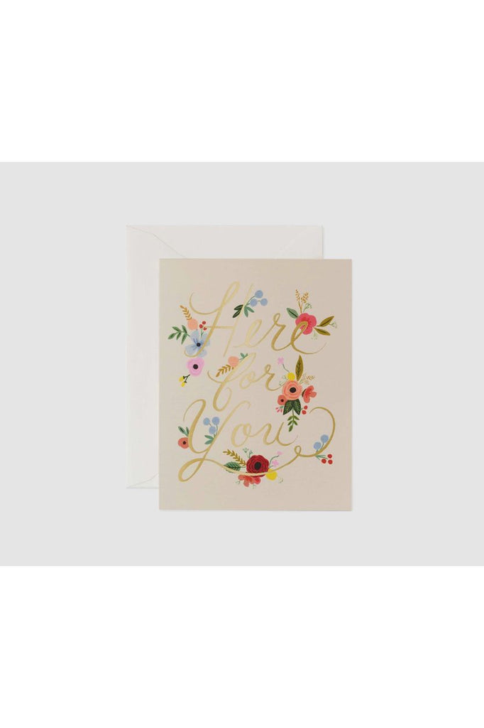 Greeting Card | Floral Here For You Encouragment Greeting Card Rifle Paper