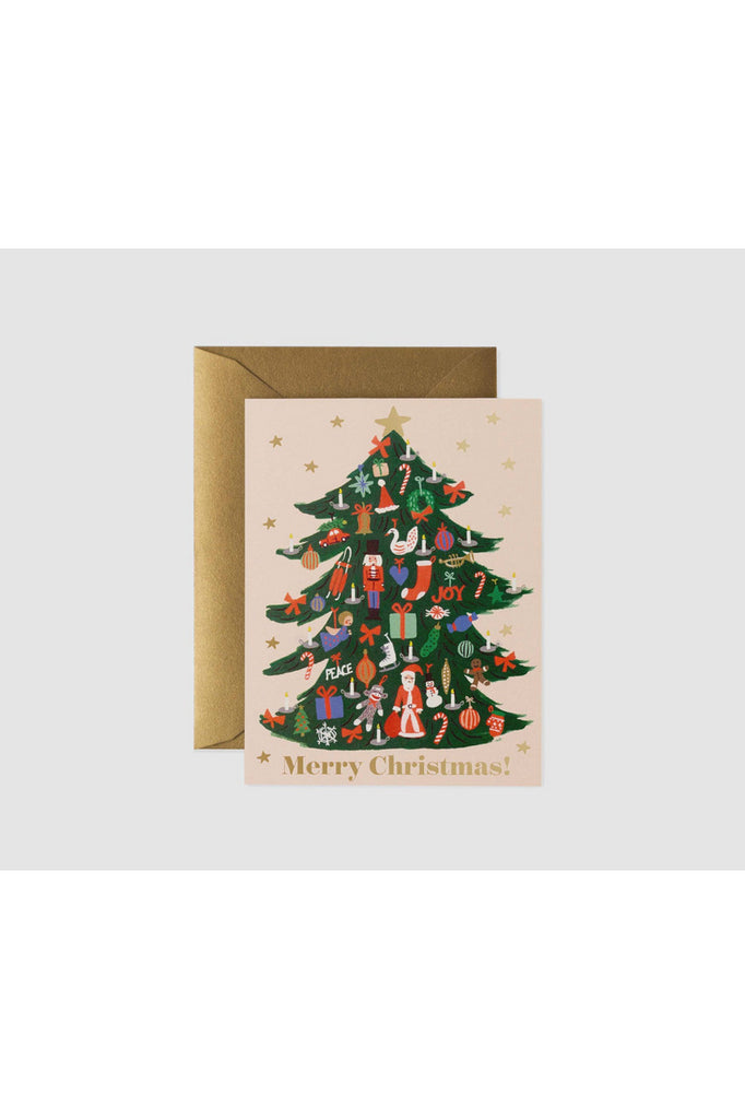 Rifle Paper Christmas Card Trimmed Tree Crisp Home and Wear