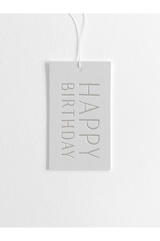Gift Tag | Happy Birthday Grey Gift Tag Inker Tinker