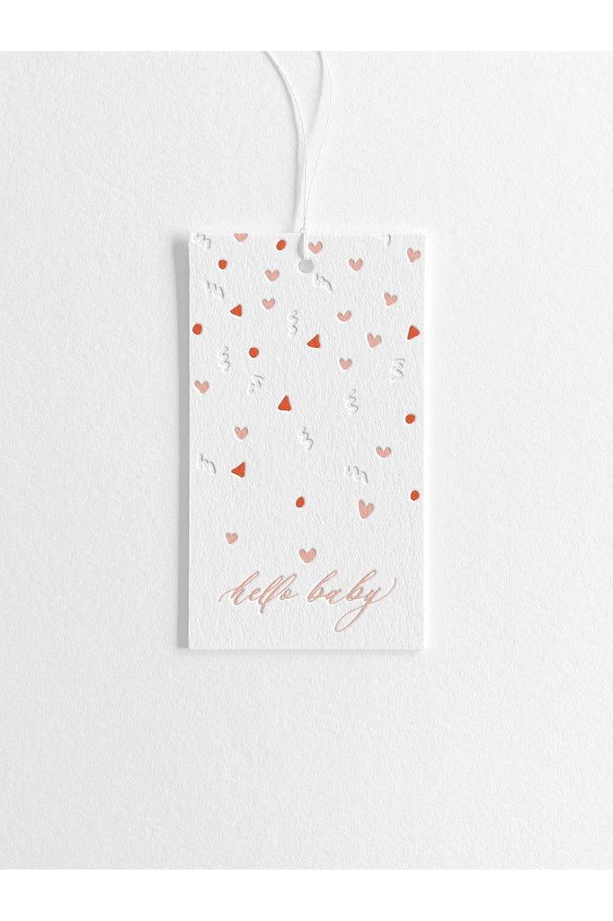 Gift Tag | Hello Baby Pink Gift Tag Inker Tinker