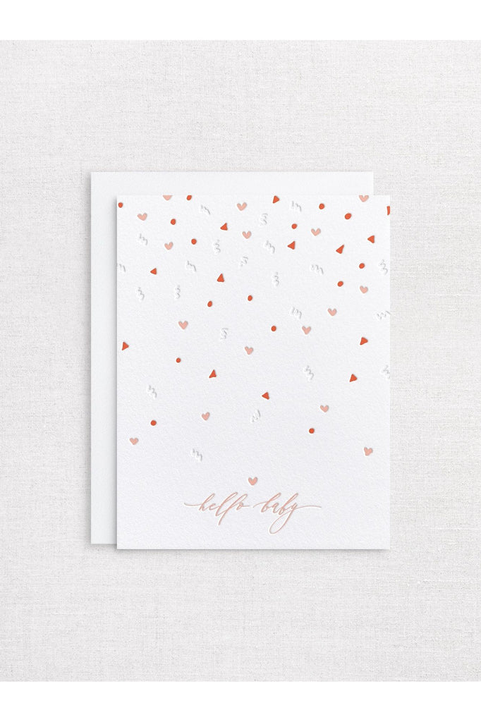 Greeting Card | Hello Baby Pink New Baby Greeting Card Inker Tinker