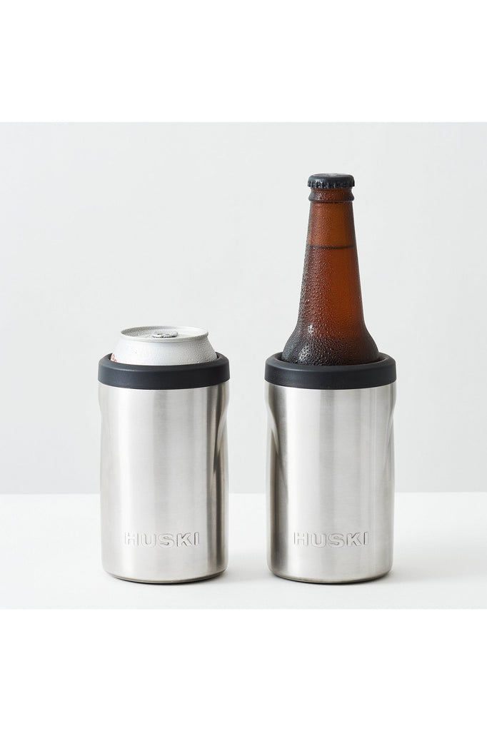Beer Cooler 2.0 | 2 Finishes Beer + Wine Coolers + Cool Tumblers Black,Brushed Stainless Huski