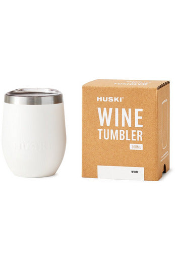Wine Tumbler with Lid | 6 Finishes Beer + Wine Coolers + Cool Tumblers White Huski