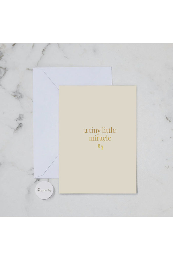 Greeting Card | Tiny Little Miracle New Baby Greeting Card Papier Hq