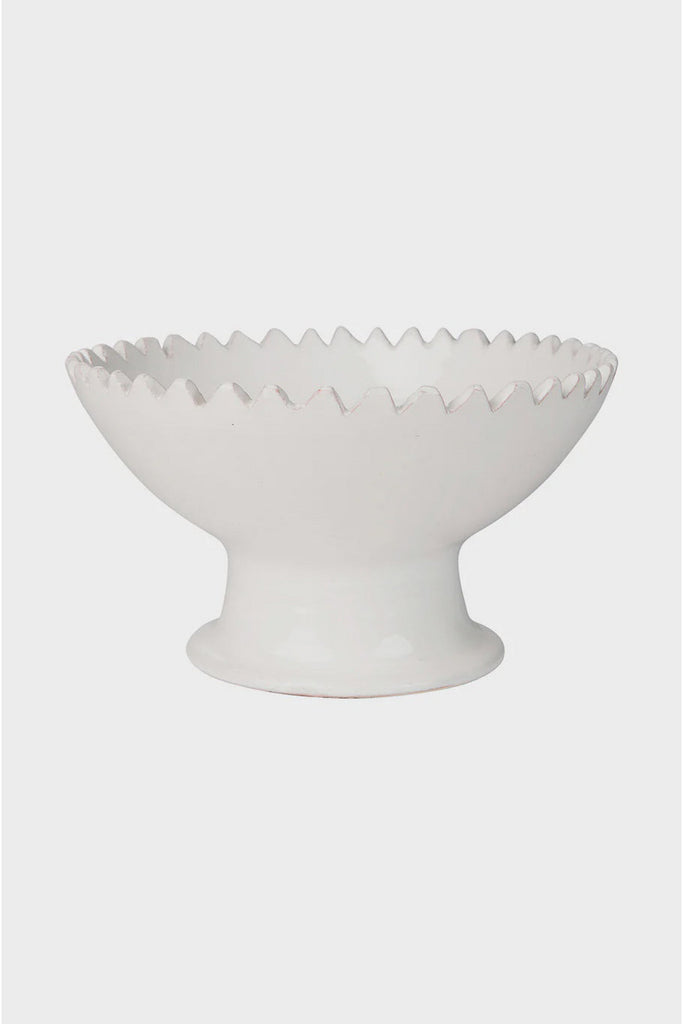 Bianca Lorenne | Moroccan White Zigzag Pedestal Bowl | Crisp Home + Wear