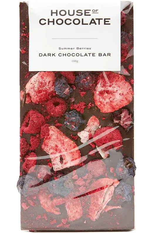 House of Chocolate Summer Berries Dark Chocolate Bar Crisp Home + Wear