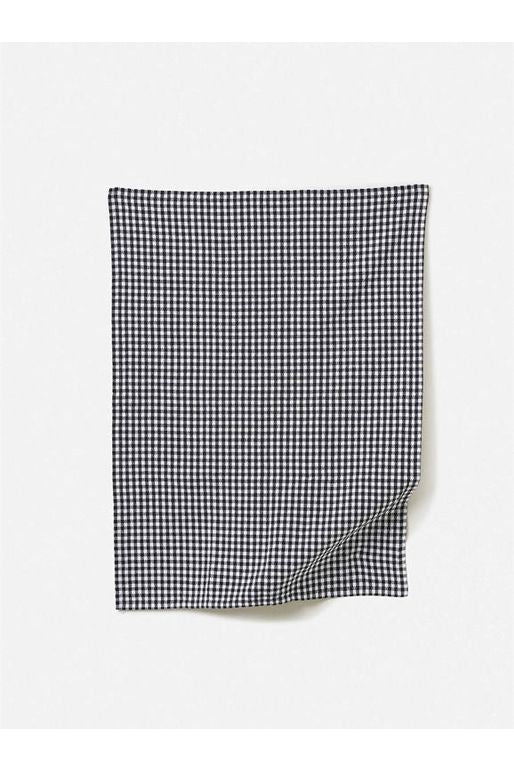 Gingham Washed Cotton Tea Towel | Navy Tea Towels Citta Essentials