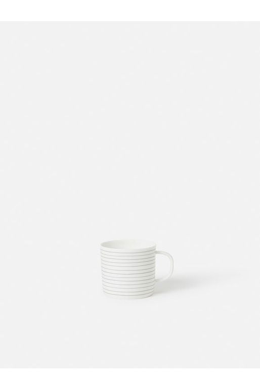Stripe Coffee Cup | Grey + White Cups + Mugs Citta Essentials