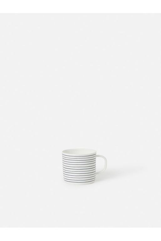 Stripe Coffee Cup | Navy + White Cups + Mugs Citta Essentials